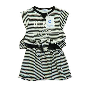 Mayoral Girls Black Stripe Dress size: 3T